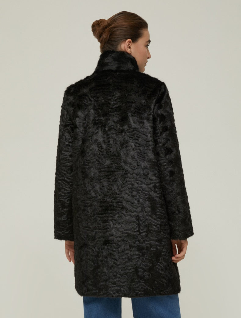 PennyBlack Black Fake Astrakhan Coat  Alabama