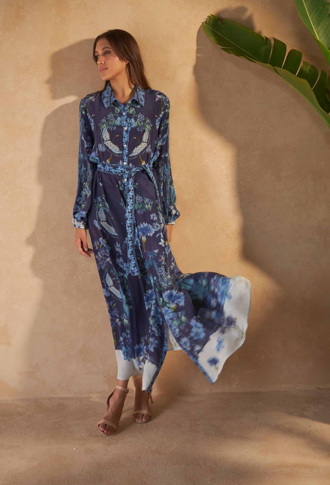 Inoa Mahonia Flowers Blue Dress