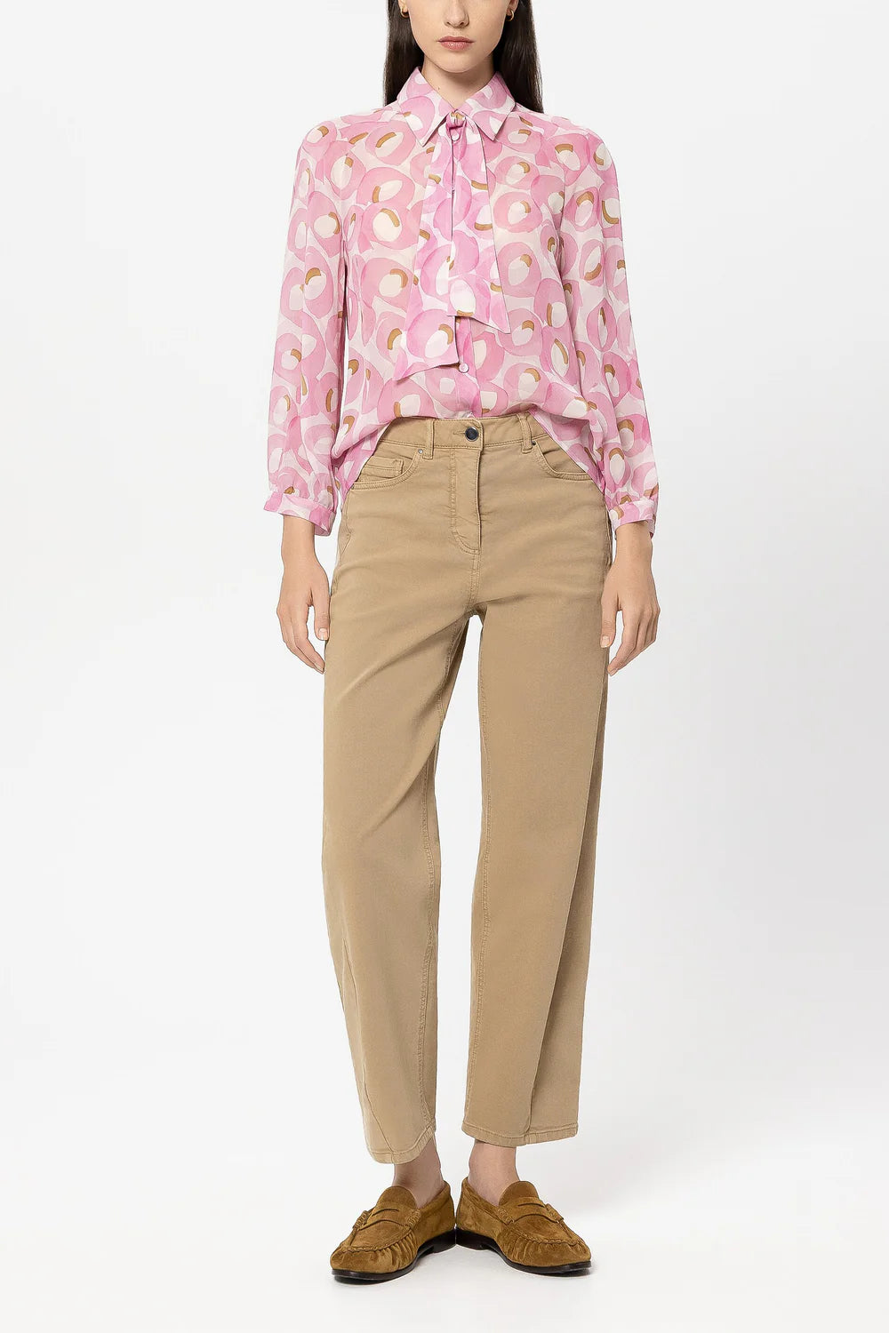 Luisa Cerano Blouse with Retro Print