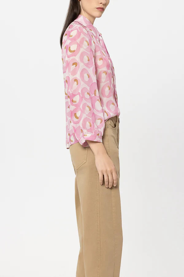 Luisa Cerano Blouse with Retro Print