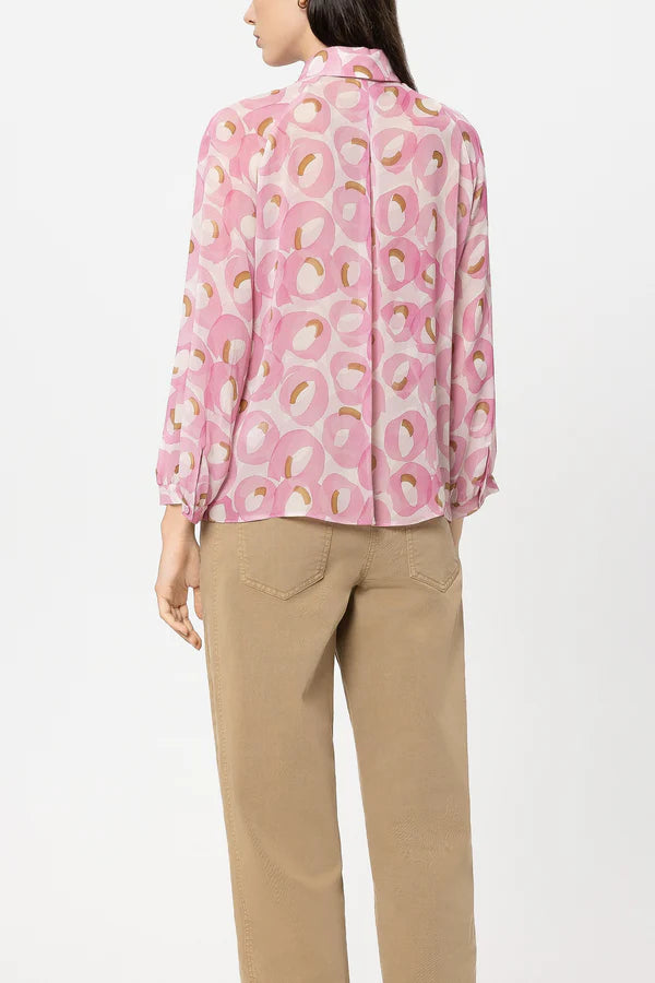 Luisa Cerano Blouse with Retro Print