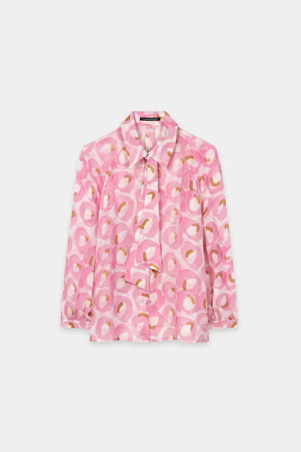 Luisa Cerano Blouse with Retro Print