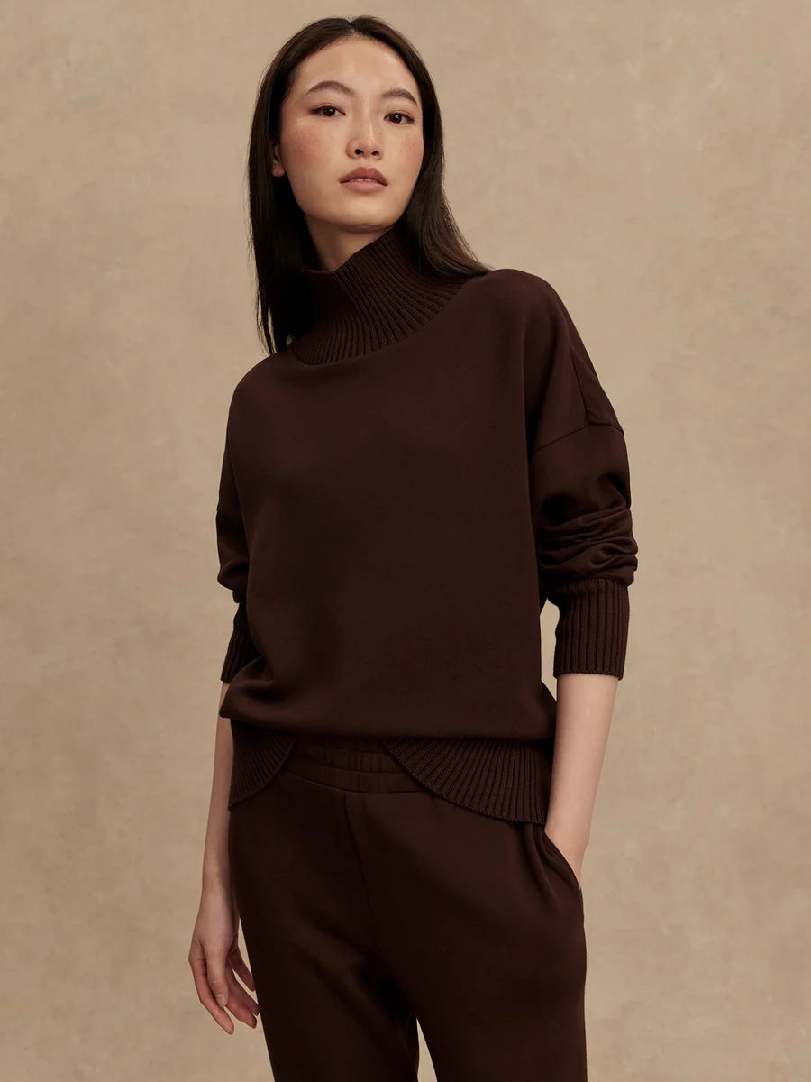 Varley Barker High Neck Sweat  Coffee bean