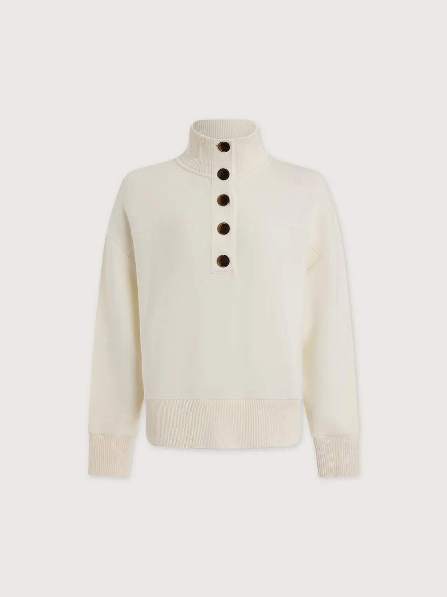 Varley - Bronya Button Placket Sweat Pristine