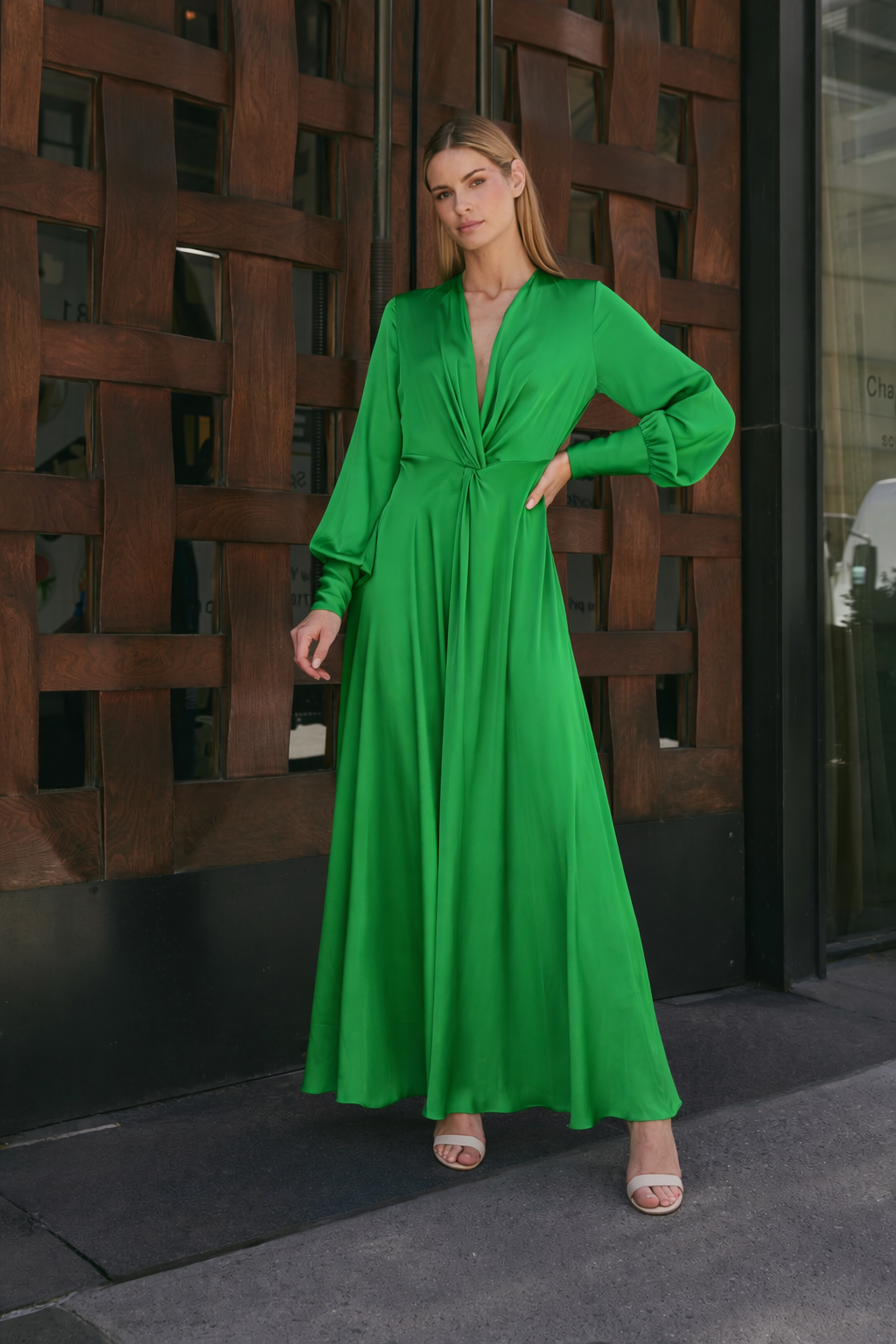 Silk95Five Palm Beach Dress Emerald