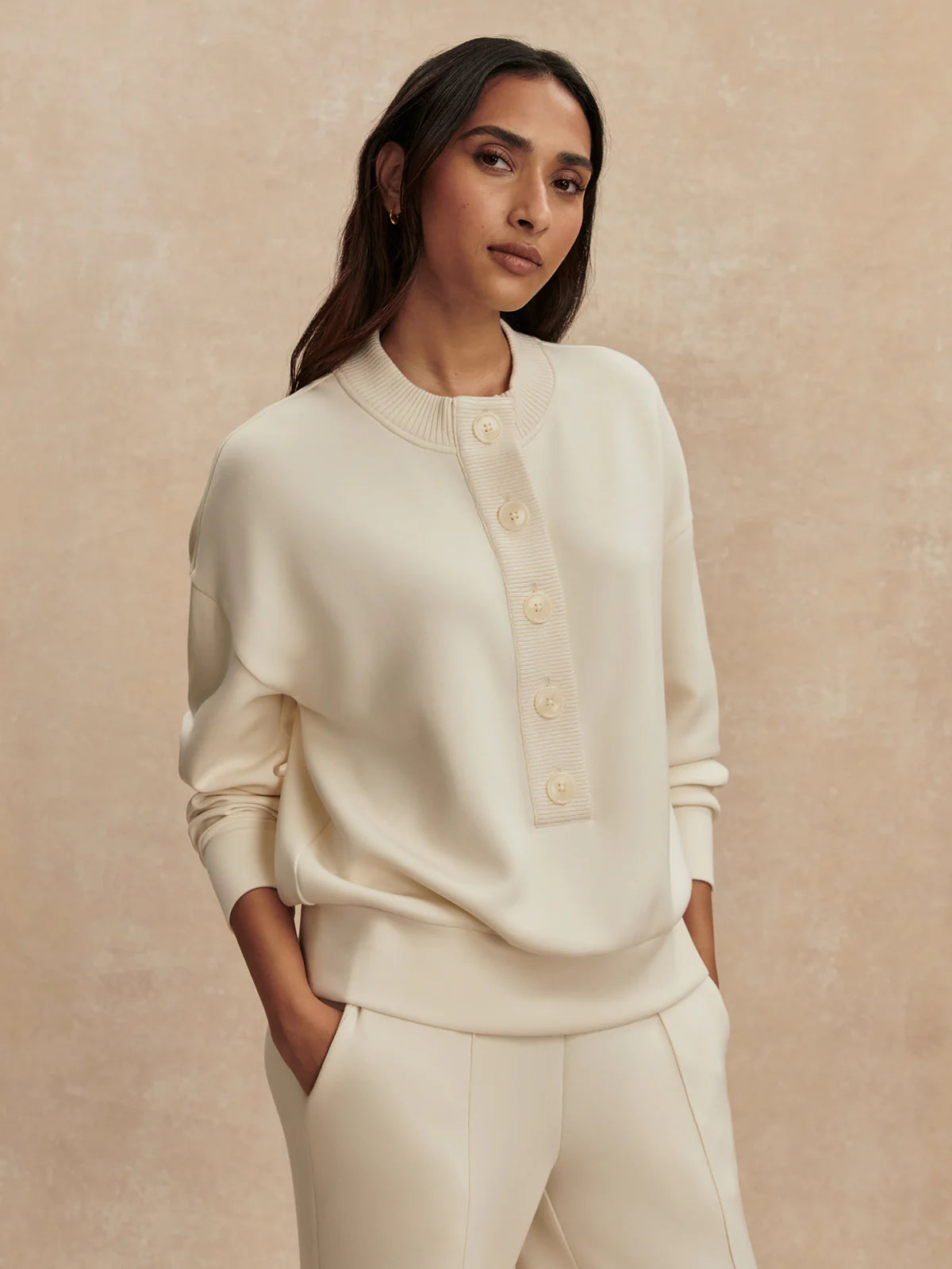 Varely Reena Button Front Jumper