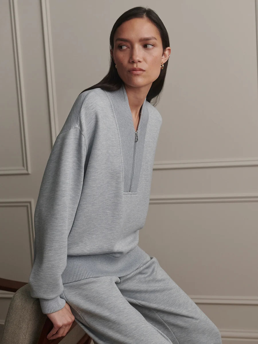 Varley - Sally Half-Zip Sweat Blue Green Marl