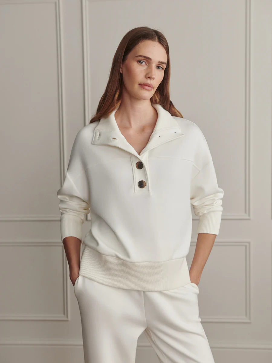 Varley - Bronya Button Placket Sweat Pristine