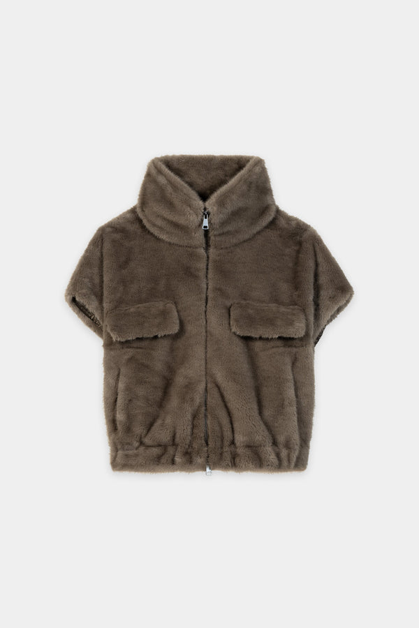 Luisa Cerano Fake Fur Gilet    Sable