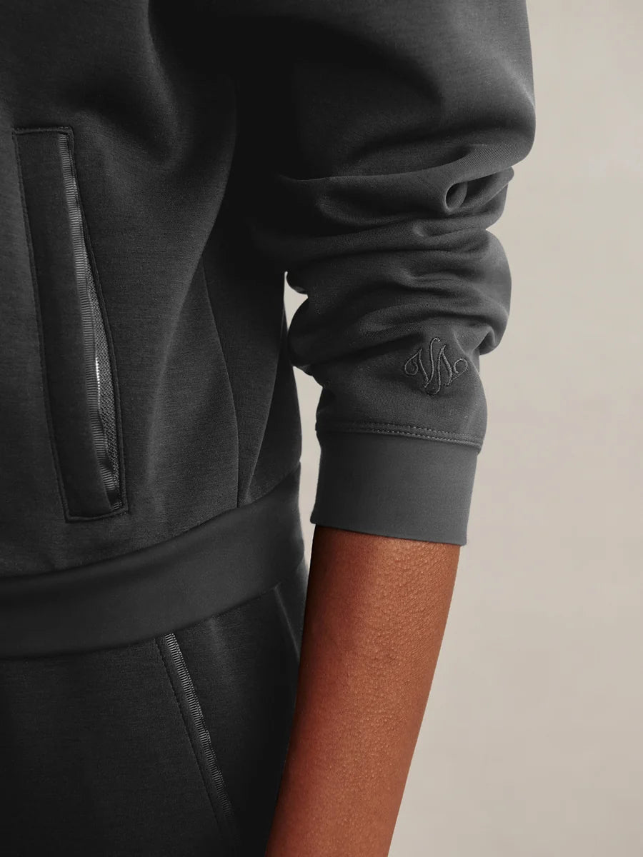 Varley Jorgie Zip-Through Hoodie - Slate Black VAR03567