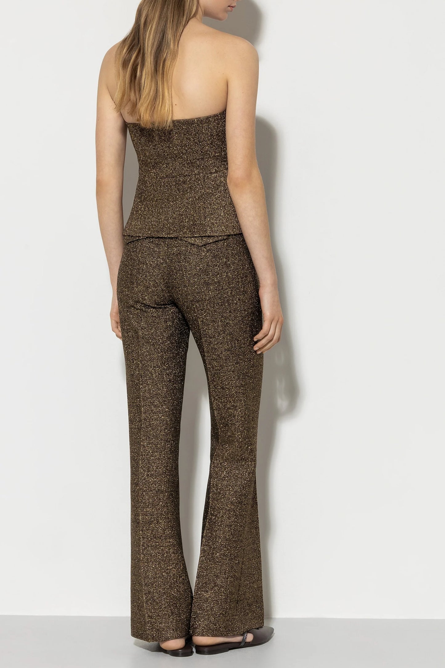 Luisa Cerano Metallic Bootcut Trousers