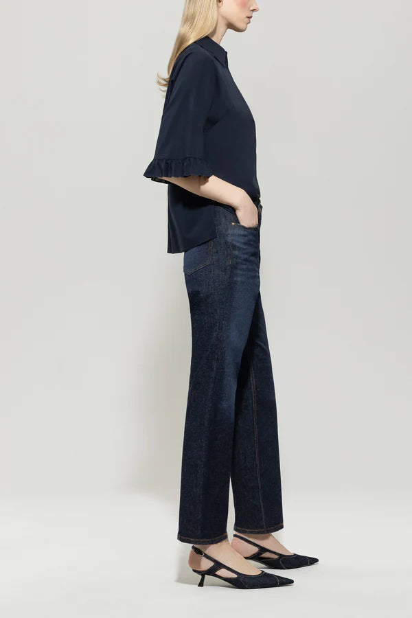 Luisa Cerano Straight-Leg Blue Denim Jeans