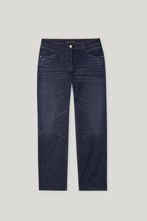 Luisa Cerano Straight-Leg Blue Denim Jeans