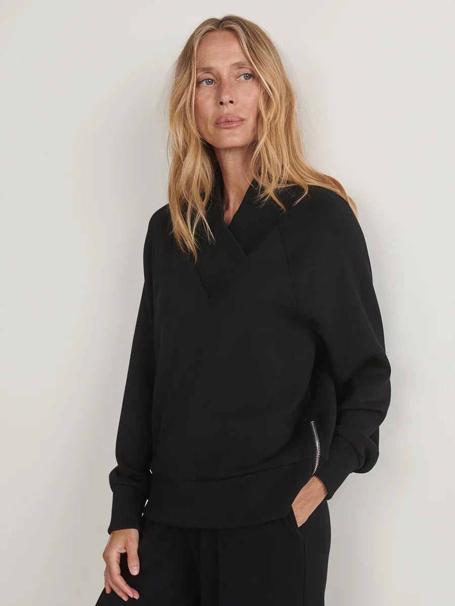 Varley Macie Zip-Hem Sweater - Black VAR03585