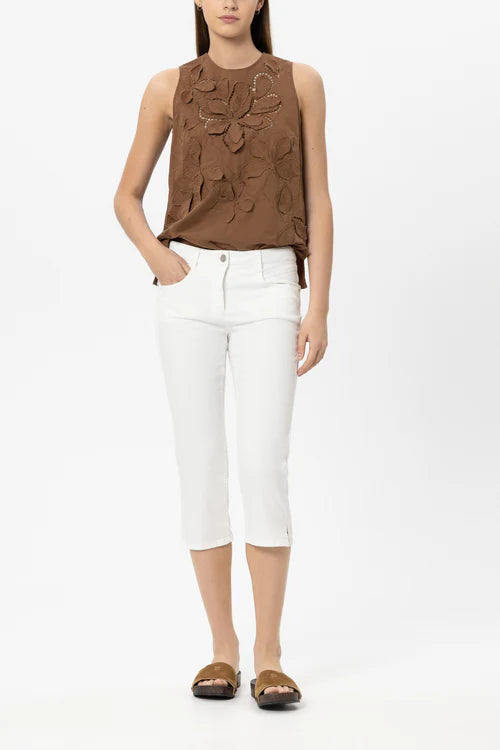 Luisa Cerano White Cut Off Jeans