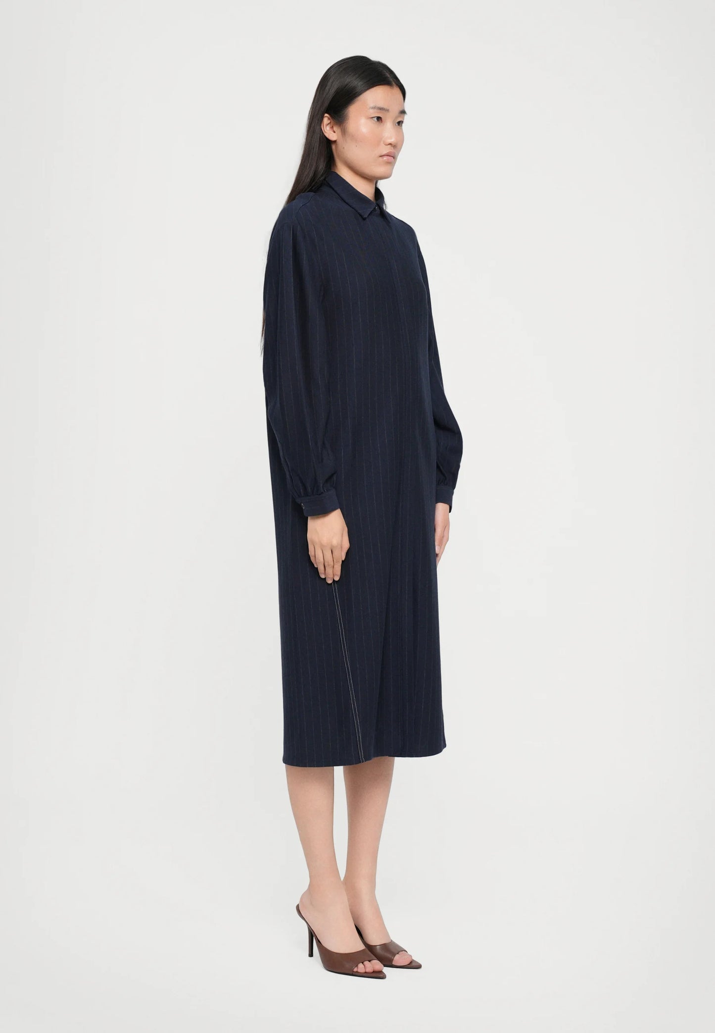 MM MaxMara Domizia Navy Shirt Dress