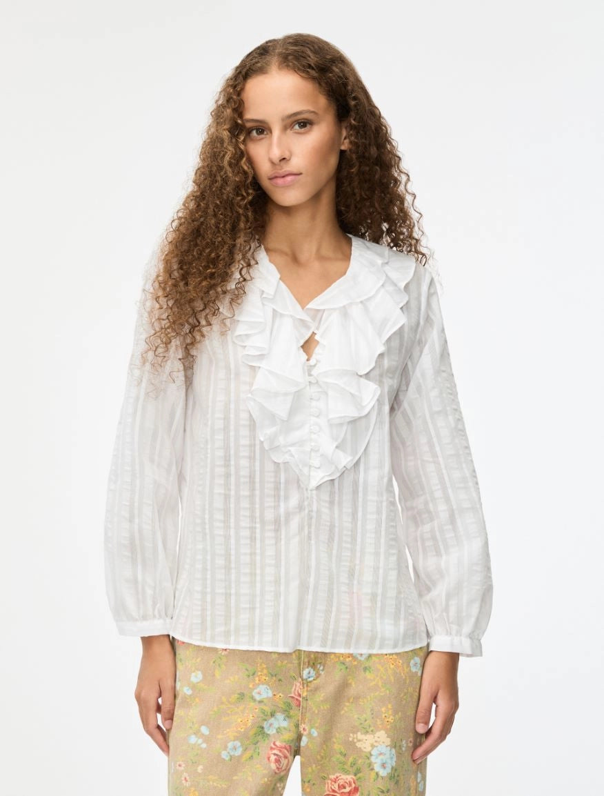 iBlues Ruched White Shirt. Iblbig