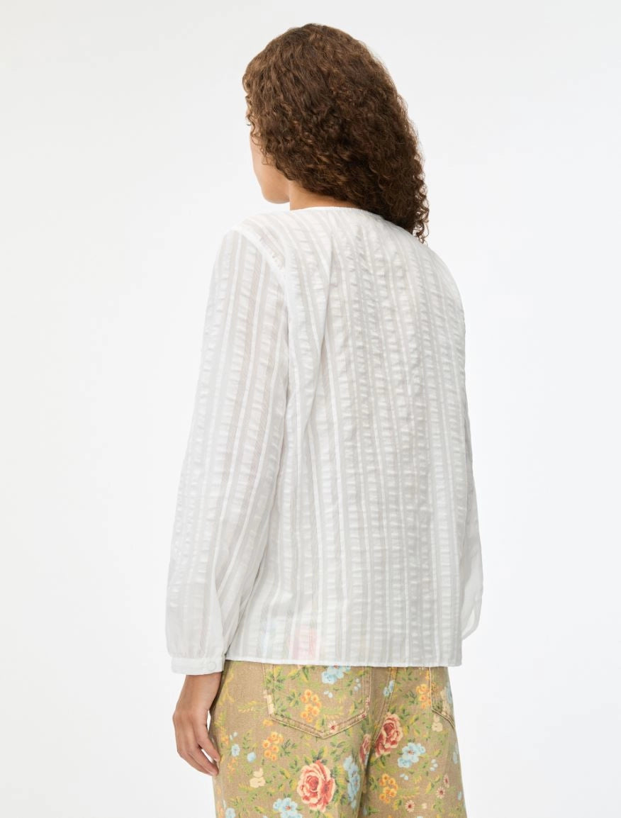 iBlues Ruched White Shirt. Iblbig