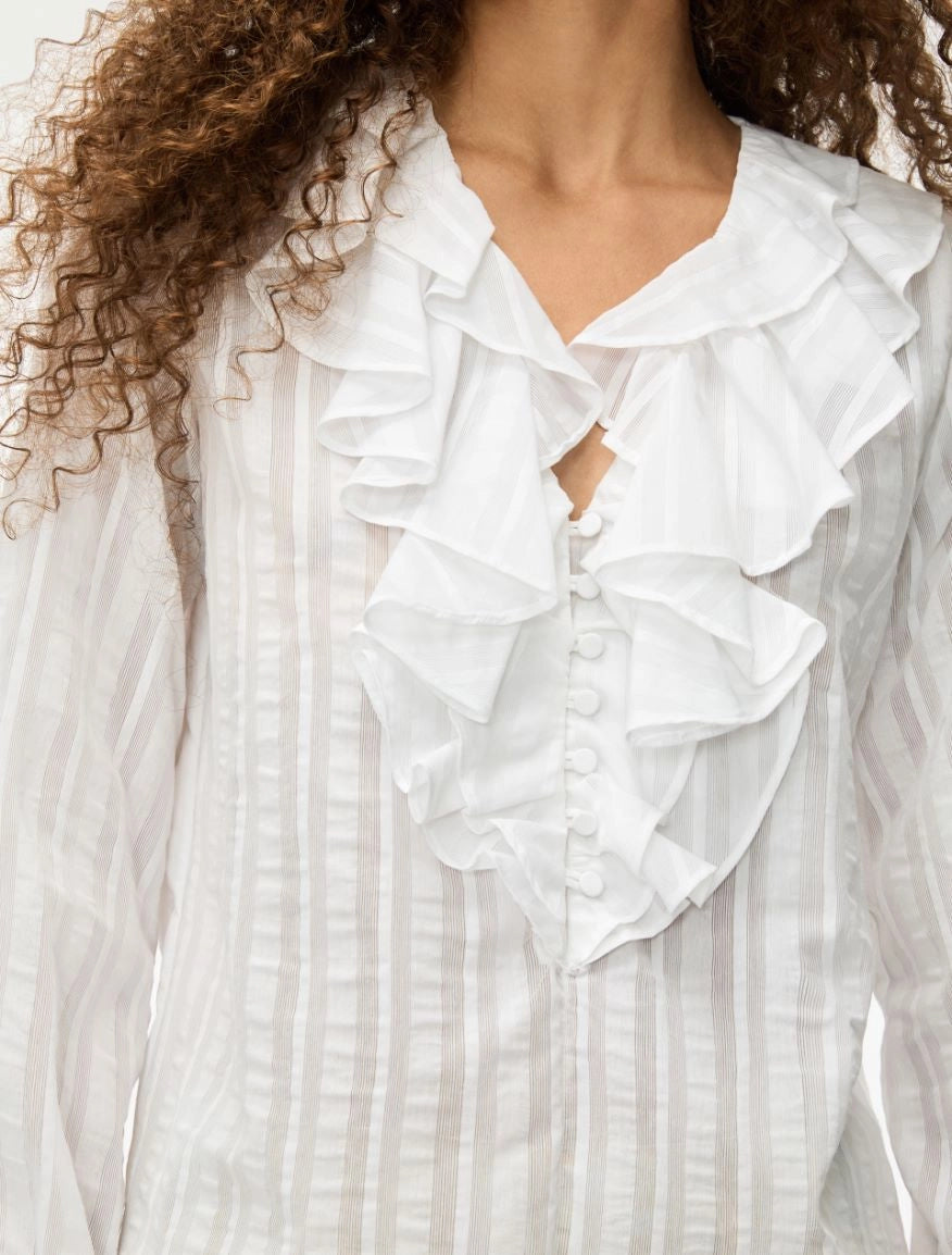 iBlues Ruched White Shirt. Iblbig