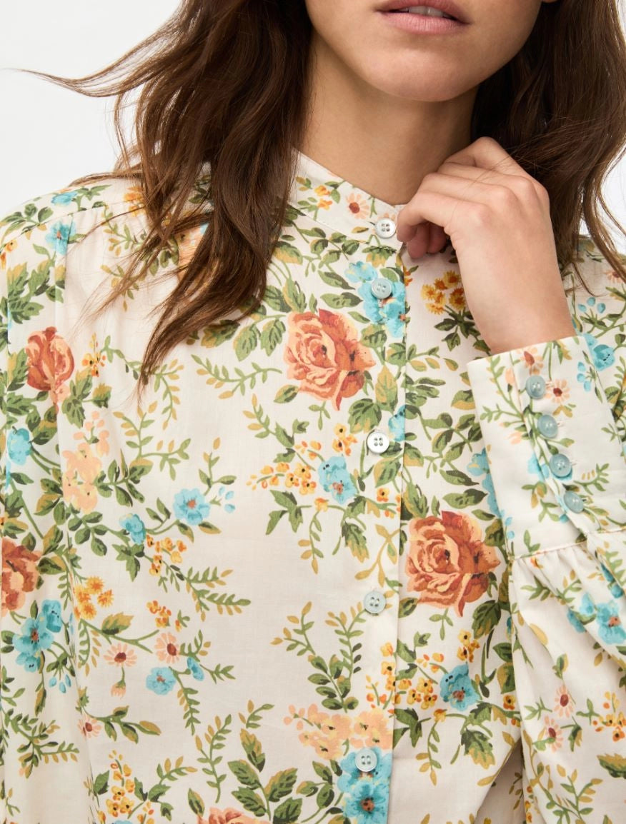 iBlues Printed Cream Floral  Shirt