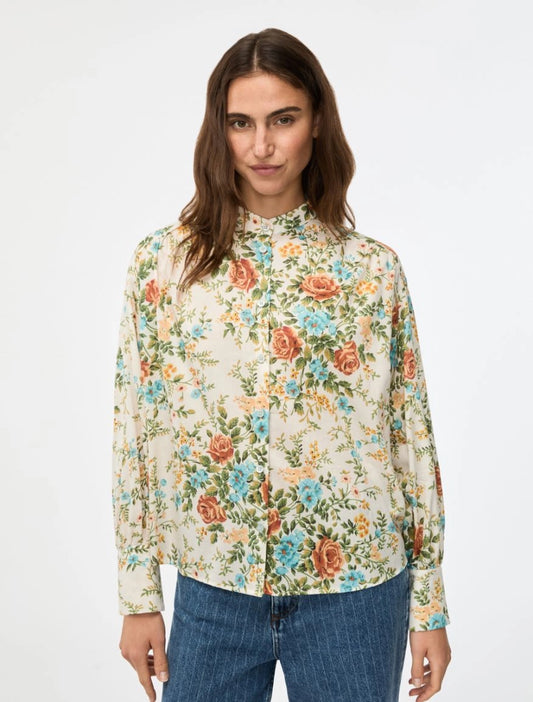 iBlues Printed Cream Floral  Shirt