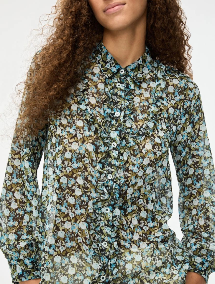 iBlues Printed Green  floral  Shirt  iblalarico