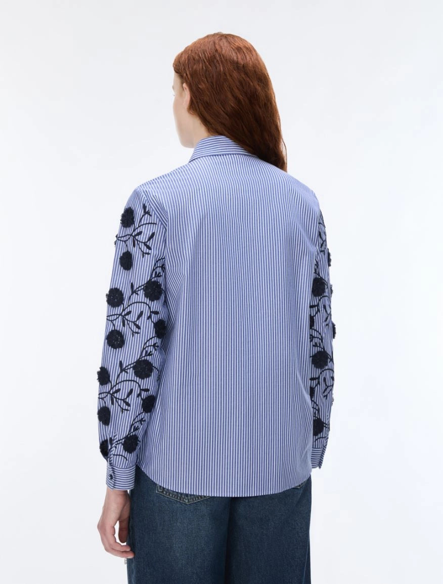 IBLUES Thread- Embroidered Shirt- Navy