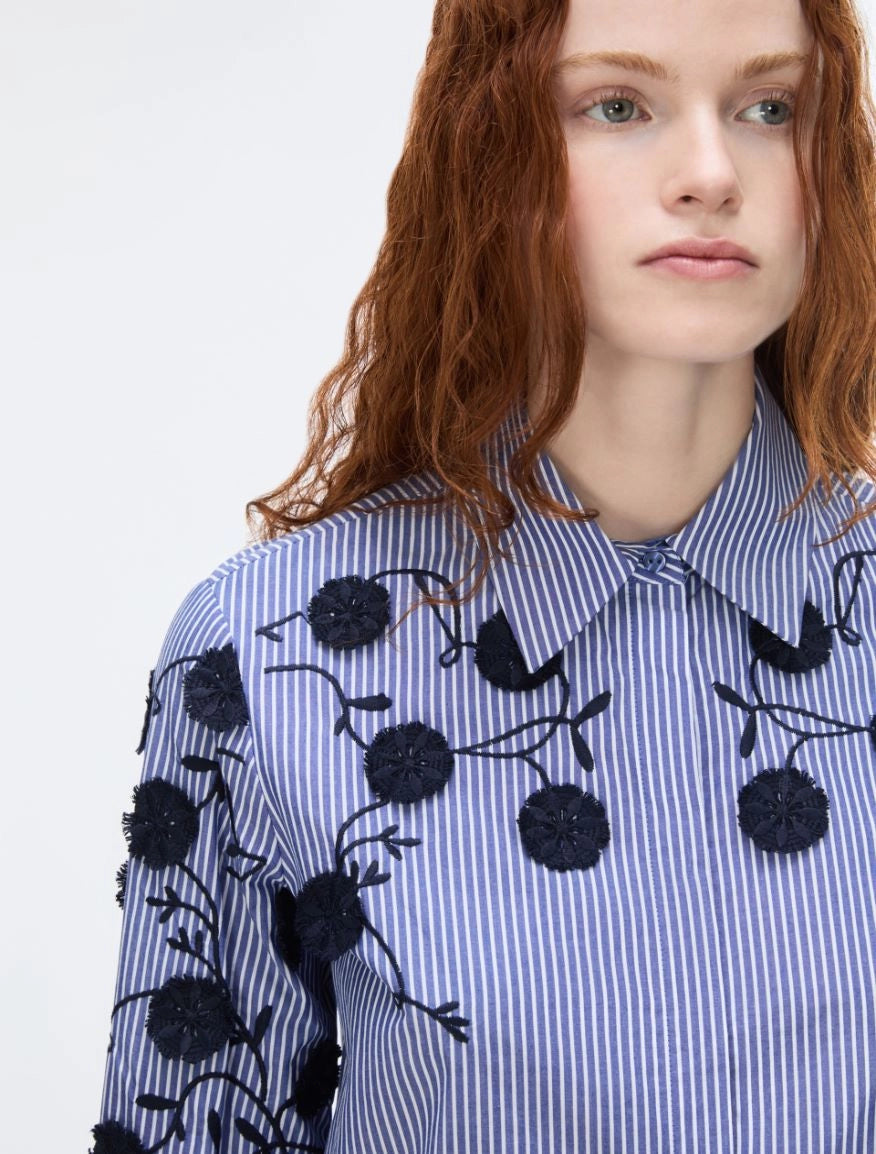 IBLUES Thread- Embroidered Shirt- Navy