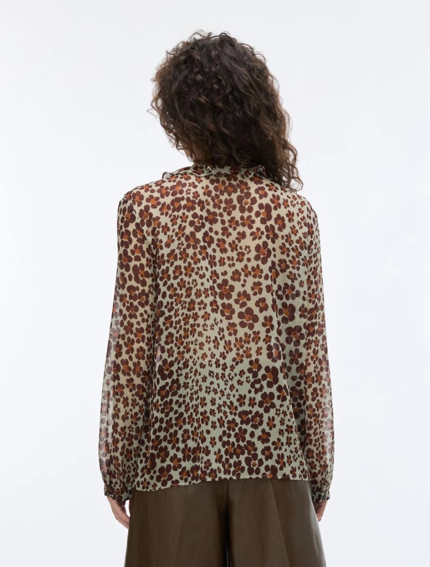 IBLUES PRINTED SHIRT -SAGE Animal Print