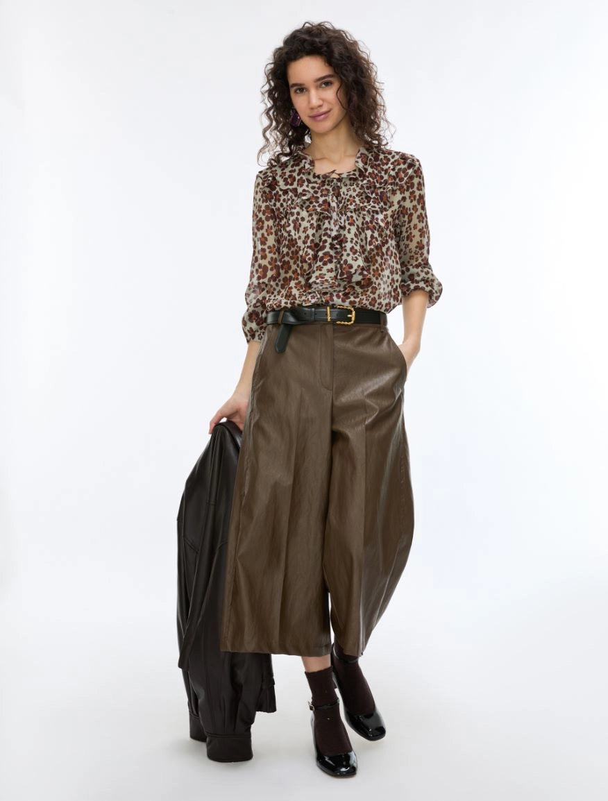IBLUES PRINTED SHIRT -SAGE Animal Print