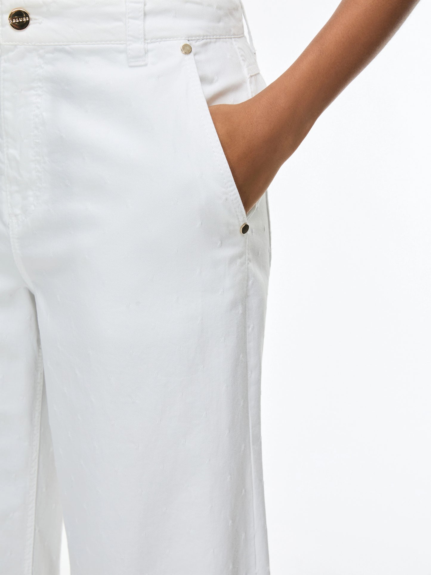 iBlues JACQUARD TROUSERS Optical White  IBLVISINO