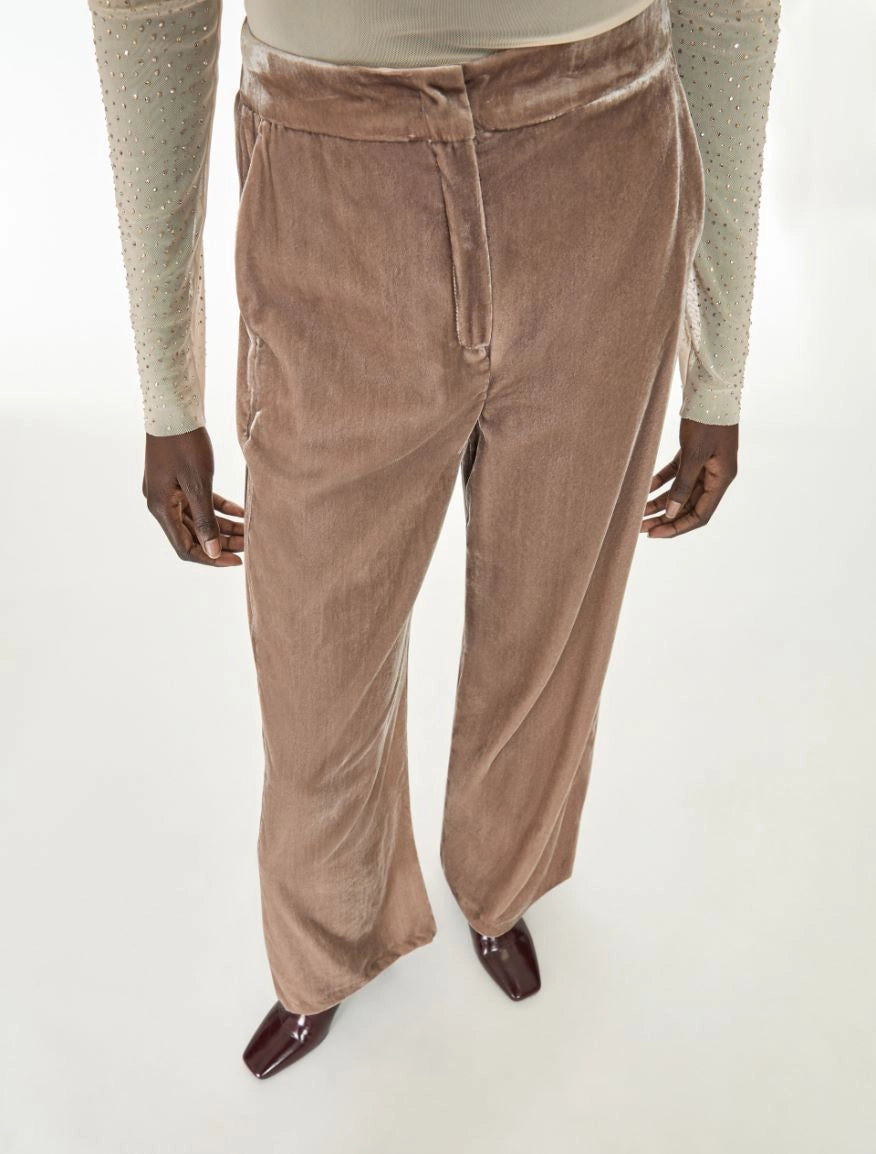 iBlues FIGURE-SKIMMING TROUSERS Mastic  IBLDESERTO - 7136156202001