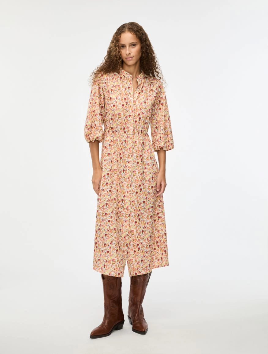 iBlues Flared Floral Dress  Peach Bellico