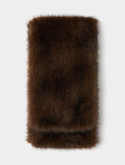 IBUES FLUFFY STOLE - BROWN