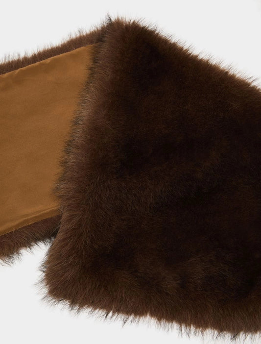 IBUES FLUFFY STOLE - BROWN