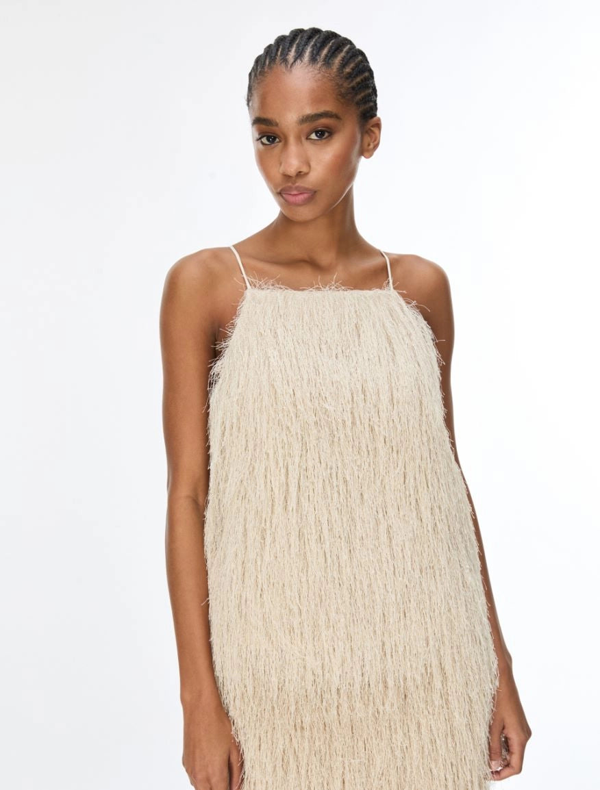 IBLUES FRINGED ECRU TOP