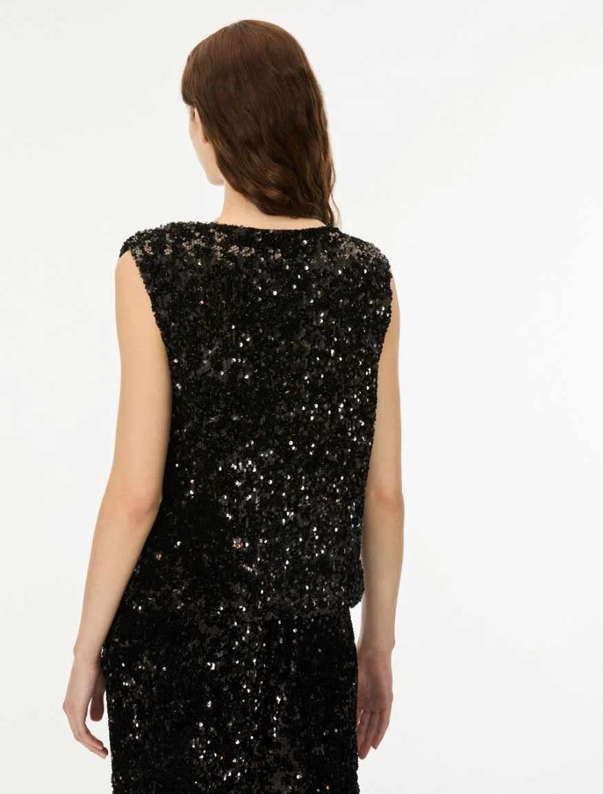 iBlues DRAPED TOP Black IBLGETTI