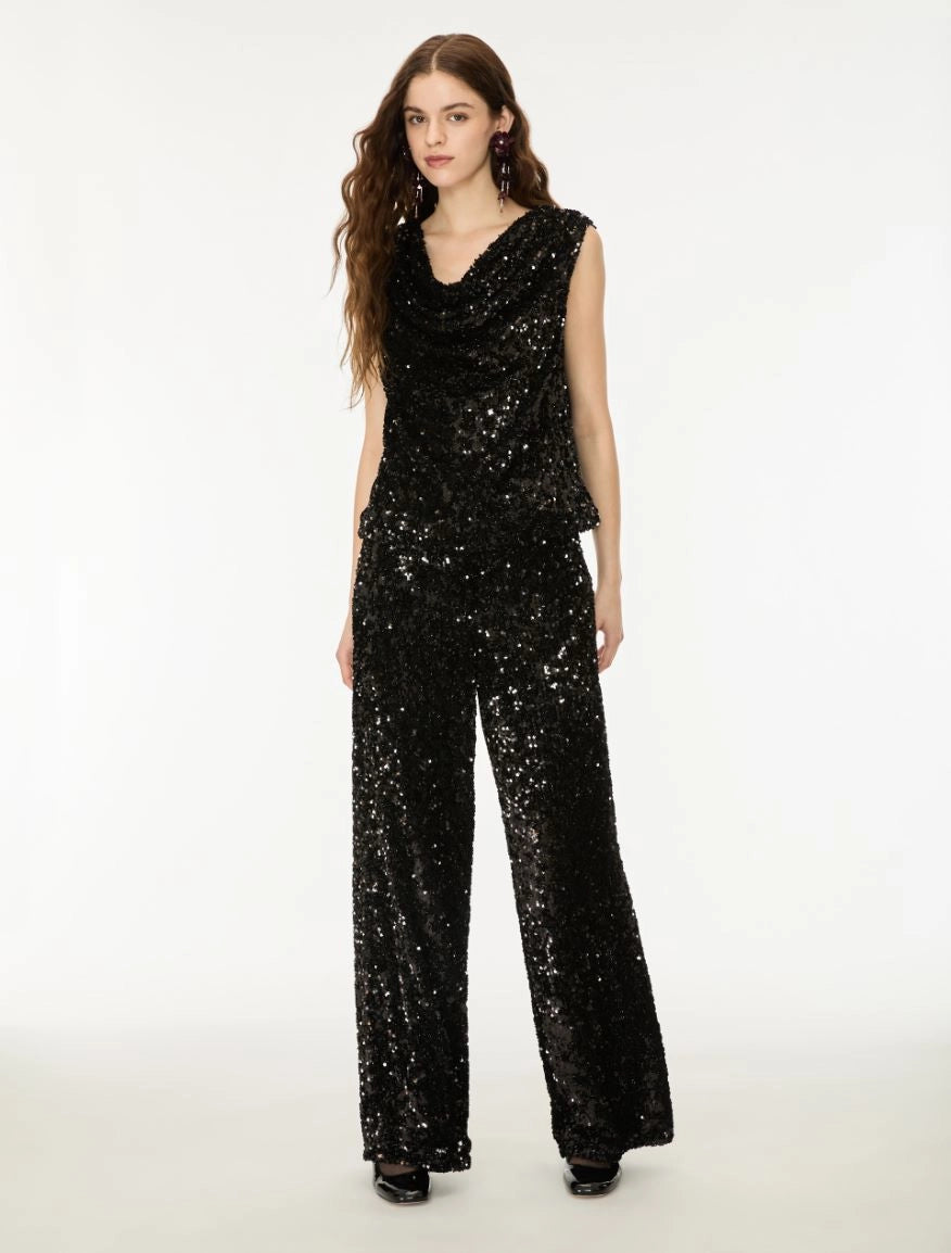 iBlues DRAPED TOP Black IBLGETTI