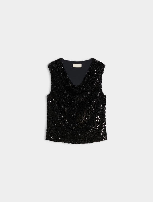 iBlues DRAPED TOP Black IBLGETTI