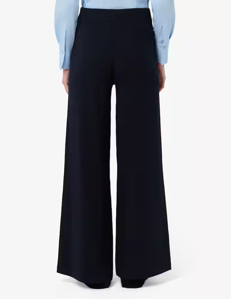 PennyBlack Navy Knitted Jersey Wide Trousers  Adam