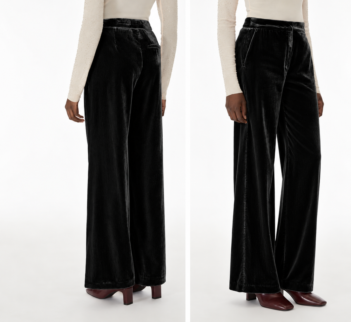 iBlues FIGURE-SKIMMING TROUSERS Black   IBLDESERTO