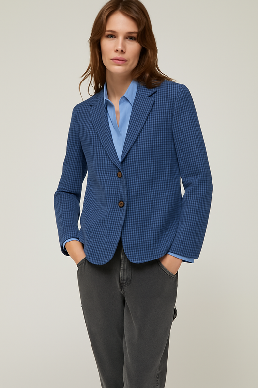 PennyBlack Teutone Single Breasted Jacket    Blue Plaid