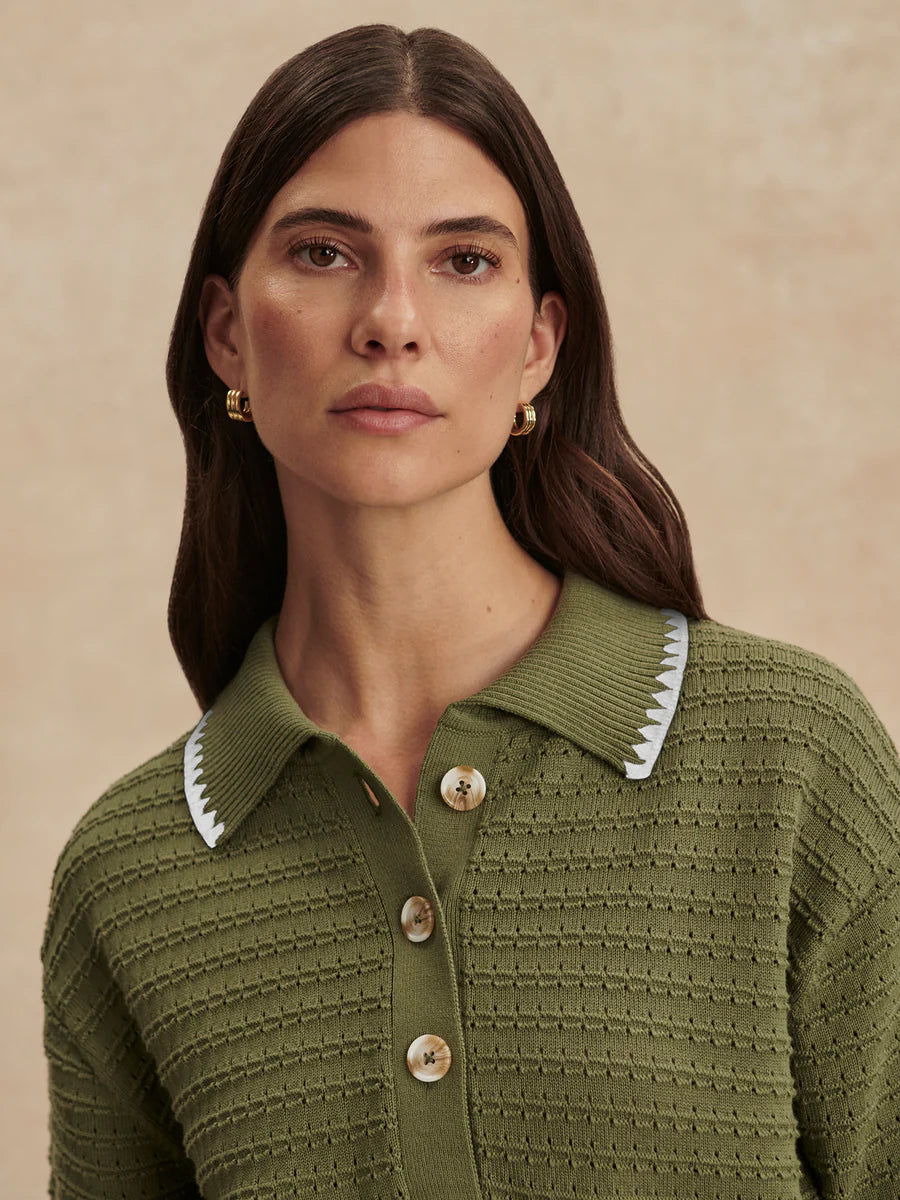 Varley Guilia Polo Knit Top