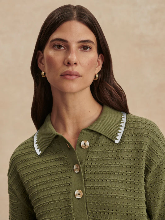 Varley Guilia Polo Knit Top