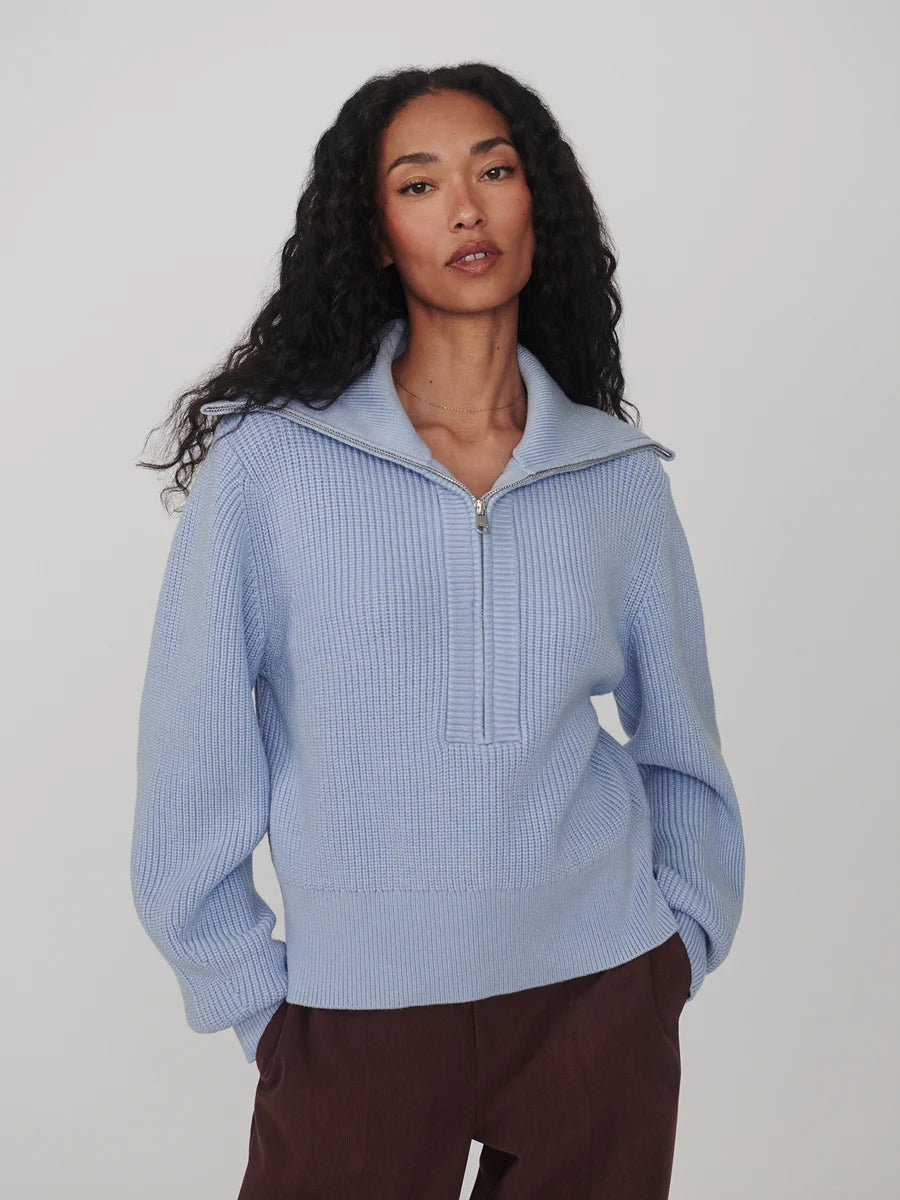 Varley - Maura Half-Zip Rib Knit Kentucky Blue