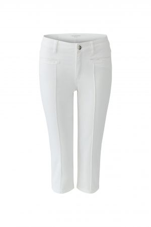 Oui White Capri Trousers