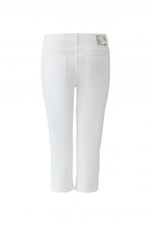Oui White Capri Trousers
