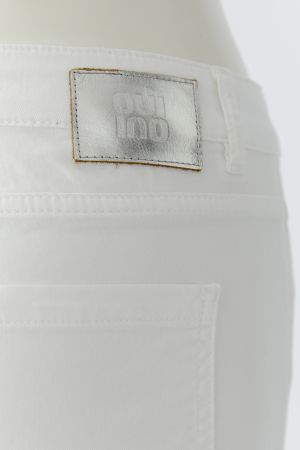 Oui White Capri Trousers