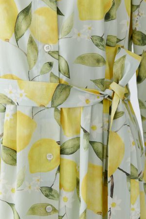 Oui Lemon Print Midi Dress
