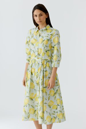 Oui Lemon Print Midi Dress